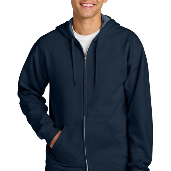 Softstyle ® Midweight Fleece Full Zip Hooded Sweatshirt Thumbnail